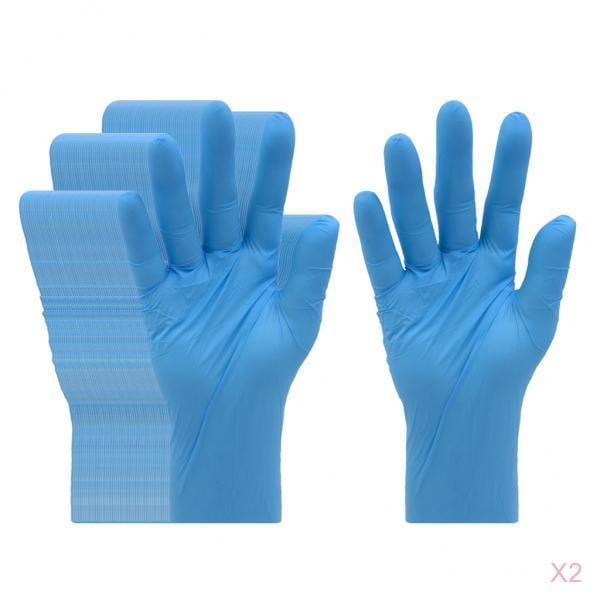 100 guantes de látex desechables, laboratorio de alimentos antideslizante sin guantes de látex de goma para limpiar alimentos, sin polvo, tamaño XL Sunnimix Guantes desechables