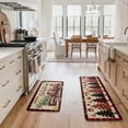 thumbnail image 3 of Sm:)e Red Black Plaid Truck Pine Tree Christmas Kitchen Rugs and Mats, 17x29Inch and 17x47 Inch, Non Slip Linen Mat Inside Washable for Porch Patio Hallway, 3 of 7