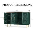 thumbnail image 4 of MROJISC Brown Accent Cabinet,47.8'' Hollow Carving Sideboard Buffet Cabinet with 4 Doors for Entryway,Living Room,Bedroom,Dinning Room, 4 of 6