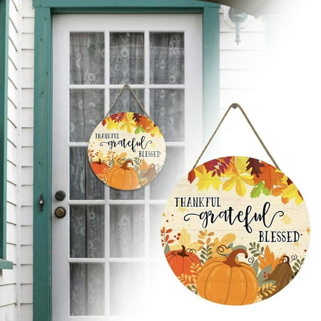 

HMPEAIIY Thanksgiving Pumpkin Wooden Decoration Front Door Decoration Doorplate Hanging Decoration Wall Decorations