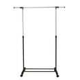thumbnail image 2 of Trendix Garment Rack with Wheels, Single Rods Clothing Rack for Hanging Clothes, Height Adjustable, Load Capacity 15kg/33lbs Bedroom Clothes Rack, Black Laundry Drying Rack, 2 of 12