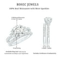 thumbnail image 6 of Rosec Jewels Certified Moissanite Wedding Ring Set - 2 Carat Engagement Ring with Wedding Band - D-VS1 Quality Certified, 925 Sterling Silver, US 12.00, 6 of 7