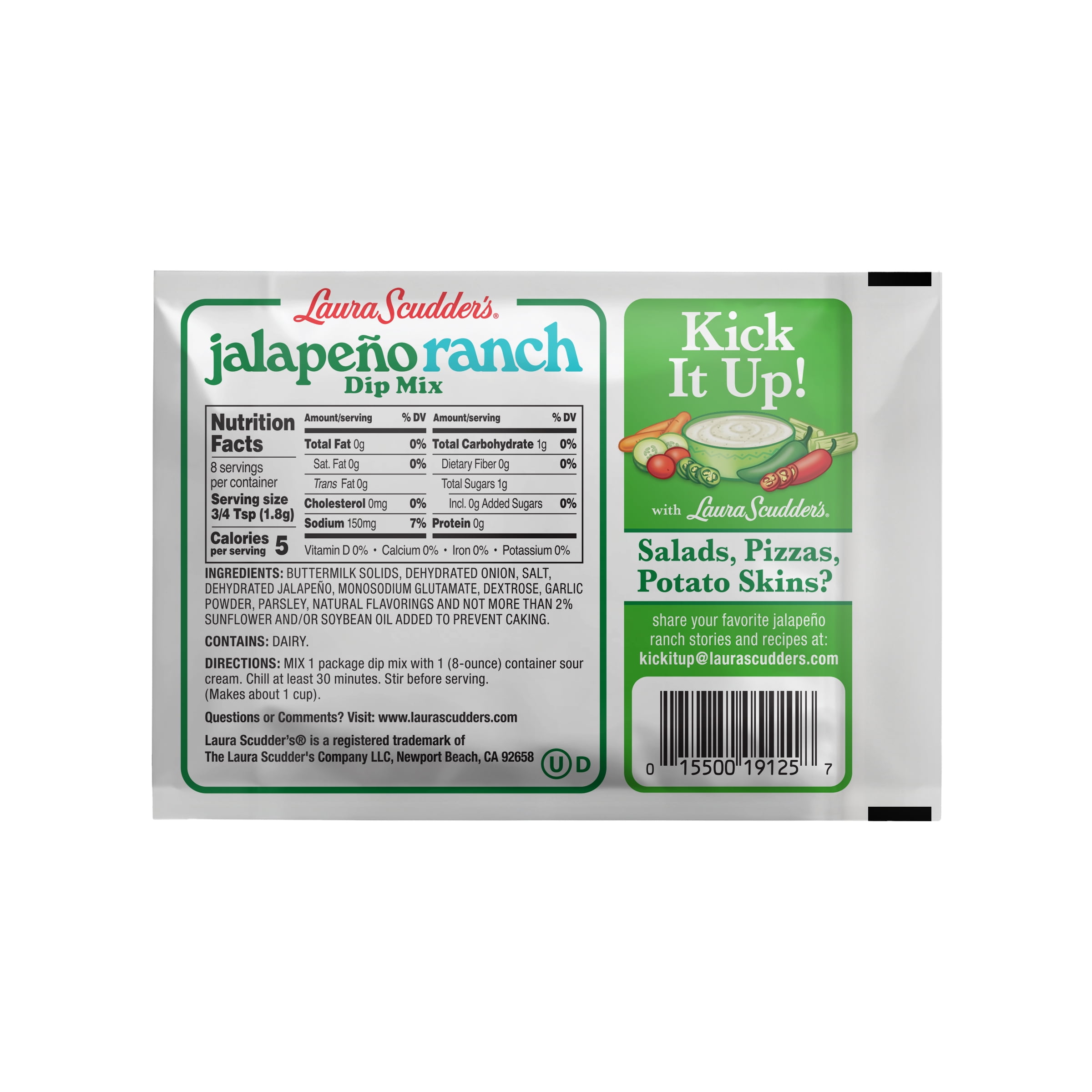 Laura Scudders Jalapeno Ranch Dip Mix 0.5oz