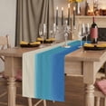 thumbnail image 2 of Table Runners 72 Inches Long Dress Scarves, Blue Teal Beige Ombre Farmhouse Kitchen/Dining Table Runner, Coffee Tablerunners, Modern Abstract Art Abstract 16x72 Inch, 2 of 9
