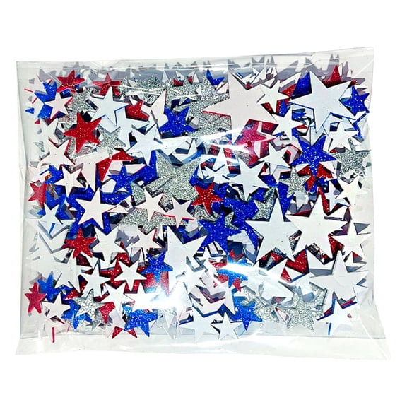 Party Supplies and Decorations, Blue Star, Red Star, Silver Glitter, 4Th of July, Holiday, Craft Embellishments, 360 Pc
