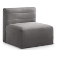 thumbnail image 1 of Meridian Furniture Quincy Grey Velvet Modular Armless Chair, 1 of 27