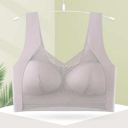 

CAICJ98 Lingerie for Women 1 Pieces Lace Bra Plus Size Bra Women Underwear Bralette Crop Top Female Bra Large Top Padded Sports (Khaki 2XL)