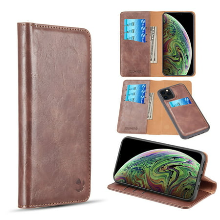 Apple iPhone 11 Pro Max Case, by Insten Gentleman Detachable Magnetic Folio Flip Leather Case ...