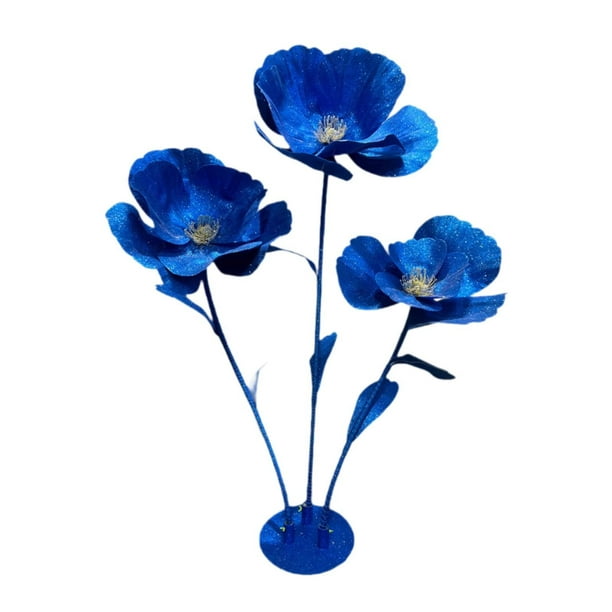 Flores artificiales grandes de 62,9" de alto para decoración de bodas, flores gigantes para bodas. Azul