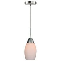 Woodbridge Lighting Olivia 1-Light Glass Mini-Pendant in Satin Nickel/Opal