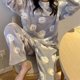 thumbnail image 3 of Conjunto de pijama de manga larga con estampado de Panda para mujer, ropa de dormir cálida, suave, Coral, para Otoño e Invierno, 3 of 4