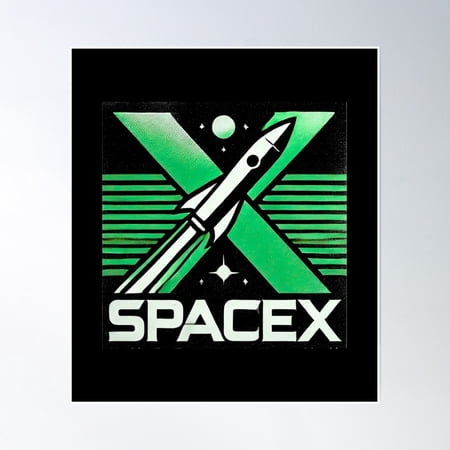 Spacex Logo Poster Wall Art, Modern Wall Decor, 8x12 UNFRAMED