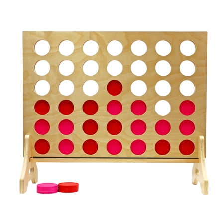 Tailgating Pros Premium Giant Four in a Row with Carrying Case - Jumbo Oversized Outdoor Yard Game - Connect Multiple Pucks in a Row to Win - Many Puck Colors Available!