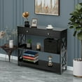 thumbnail image 4 of Gymax Console Table Drawer Shelves Sofa Accent Table Entryway Hallway Black, 4 of 10