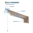 thumbnail image 4 of Pinypikaka 10'x8' Manual Retractable Awning, Waterproof Sun Shade Patio Awning, Heavy Duty Aluminum Frame, 280g Polyester Fabric, Adjustable Roll Out Awning for House, for Deck, Porch, 4 of 7