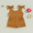 thumbnail image 2 of Toddler Baby Boys Girls Ribbed Sleeveless Tank Romper Infant Jumpsuit Shorts Outfits, 2 of 7