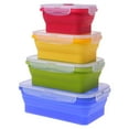thumbnail image 5 of Recipientes de silicona plegables para almacenar alimentos, sin BPA y reutilizables, diseño que ahorra espacio para la cocina, tapa hermética, aptos para microondas, congelador y lavavajillas, juego, 5 of 5