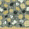 thumbnail image 2 of Ambesonne Funny Fabric by the Yard Upholstery, Kawaii Style Cat Ghost Art, 3 Yards, Pale Camel Beige Grey, 2 of 5