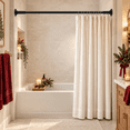 thumbnail image 3 of VEGCOO 32mm Tension Curtain Rod 51-168 Inch, Adjustable No Drill, Non-Slip Tension Rods for Windows, Bathrooms, Xmas Curtains and Holiday Decor.Black, 3 of 8