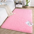 thumbnail image 2 of Softlife Stylish Soft Shaggy Velvet Carpet for Living Room Bedroom, Fluffy Area Rugs,3'x5',Pink, 2 of 6