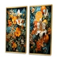 thumbnail image 3 of Designart "Tropical Tangle Orange Blue painting II" Abstract Collages Framed Wall Art Set Of 2 - Multi-Color Abstract Framed Canvas Set For Living Room Decor, 3 of 6