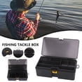 thumbnail image 1 of Muyoka Caja de aparejos de pesca a prueba de agua Estuche de almacenamiento de cebo de doble capa Plástico Gris transparente Muyoka Hogar, 1 of 7