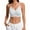 Gray, variant on Womens Full Coverage Wireless Bras Cross Back Ruched Push Up Bralette Ruffle Hem Soft Camisoles Underwear 38BCD, Beige