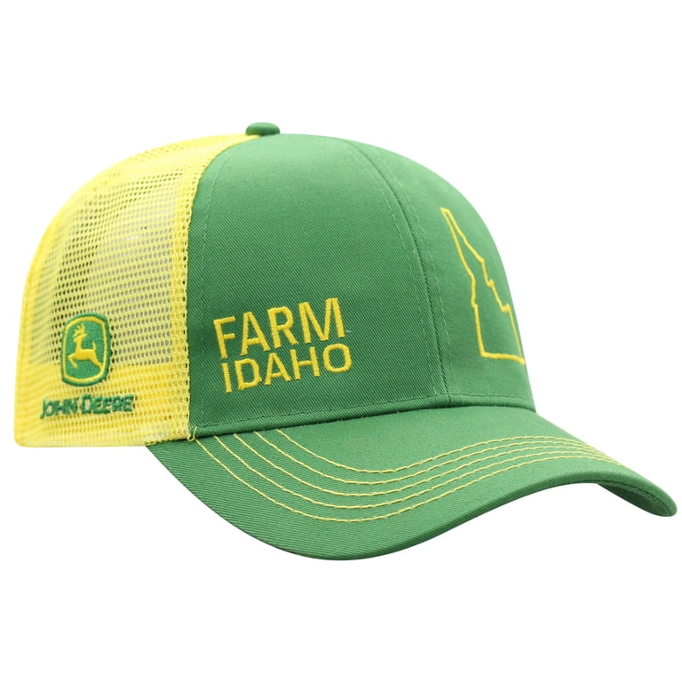 John Deere Farm State Pride Twill Hat – Green & Yellow, Embroidered With Your State Outline