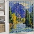 thumbnail image 6 of Orinice Forest Mountains River Bathroom Decor Set, Colorful Luxurious Graphic Print Polyester Fabric Shower Curtain with Hooks, 100% Polyester Washable Shower Curtain and Hooks Set 69x72, 6 of 7