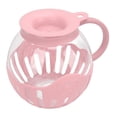 thumbnail image 1 of Glass Microwave Popcorn Popper, Dual Function Lid Easy To Clean Glass Microwave Popcorn Jar with Handle for Cinema Game Party Pink, 1 of 7