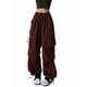 thumbnail image 1 of Pantalones Cargo para Mujer, Pantalones Casuales de Senderismo, Pantalones Holgados Y2K de Cintura Alta con Múltiples Bolsillos Vino Tinto S, 1 of 8