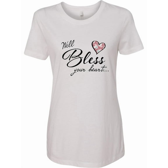 Inktastic Well Bless Your Heart with Floral Print Women's T-Shirt