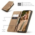 thumbnail image 4 of CaseMe Leather for iPhone 12 Pro Case, Flip Wallet Leather Case with Card Holder Magnetic Closure Shockproof Kickstand Protective Phone Cases Cover for iPhone 12 Pro,Brown,For iPhone 12 Pro, 4 of 12