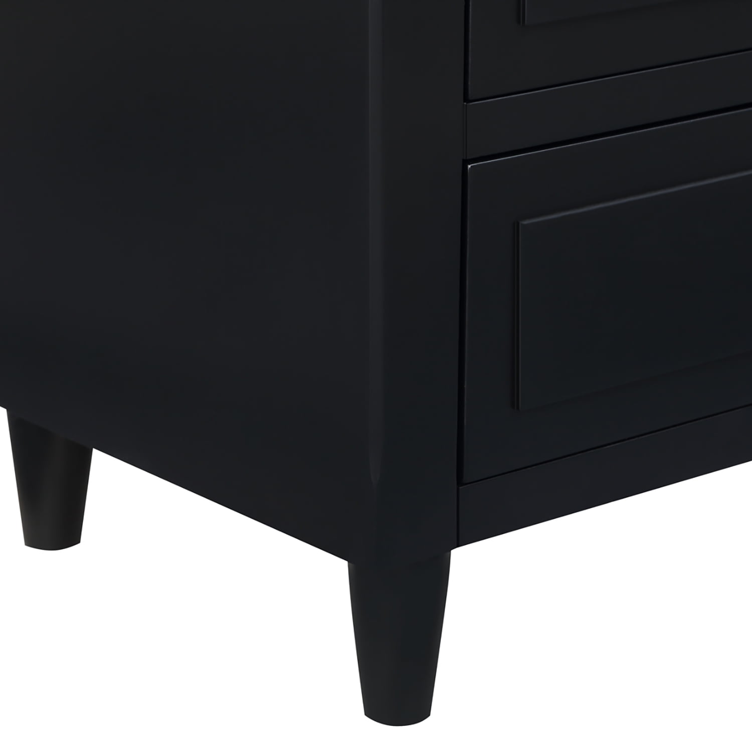 Kadyn Night Stand, Pine Bedside Cabinet with 3-Drawer, Modern Wood Nightstand for Bedroom, Black Kadyn Night Stand, Pine Bedside Cabinet with 3-Drawer, Modern Wood Nightstand for Bedroom, Black