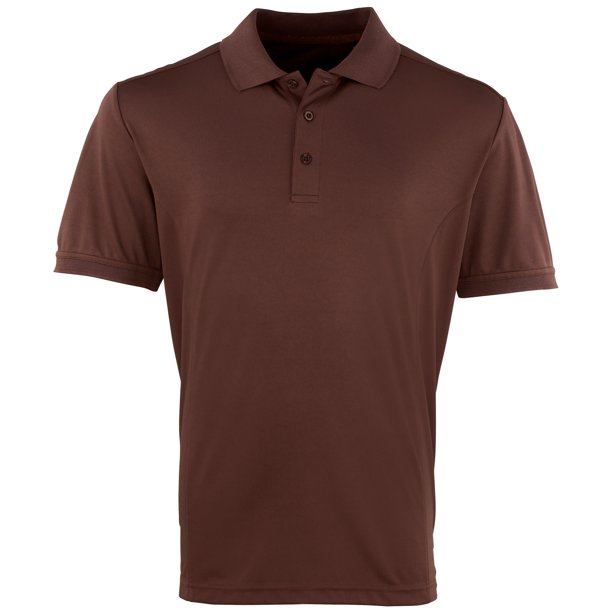Premier - Polo pique de manga corta Coolchecker para caballero/hombre - Verano/ Vacaciones (Marrón)