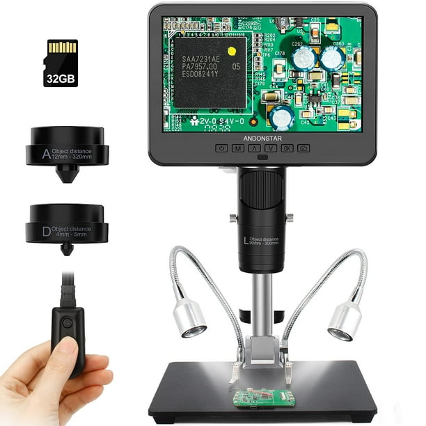 Microscopio digital Andonstar AD246-M 1080P FHD 500x con 3 lentes