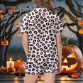 thumbnail image 5 of MEZZALL Girls Pink Leopard Print Satin Pajamas Sets Short Sleeve Lapel Button Down Tops & Shorts 2 Piece Kids Sleepwear Holiday Nightwear, 5 of 6