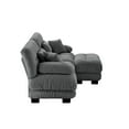 thumbnail image 6 of KYLE & KAY 94"L Shape Sofa, Chenille 2 Seater Cloud Couch with 4 Soft Pillows, Upholstered Deep Seat Sofa Couch with Convertible Ottoman for Living Room, Apartment, Office, Gray, 6 of 7