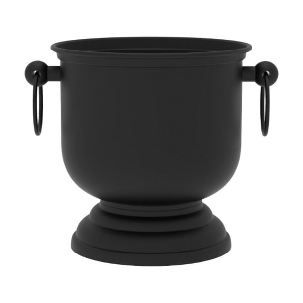 Maceta Maceta Centro de Mesa Decoración de Mesa Adorno de Mesa Hierro Decorativo Negro con asa