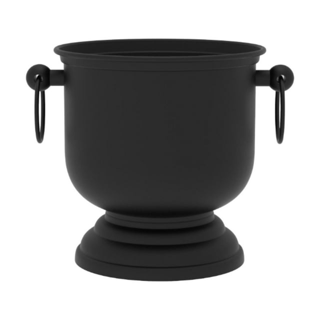 koolsoo Plant Pot Decorative Planter Flower Arrangement Creative Gift Iron Flower Pot Plants Flower Container for Balcony Living Room Black with Handle