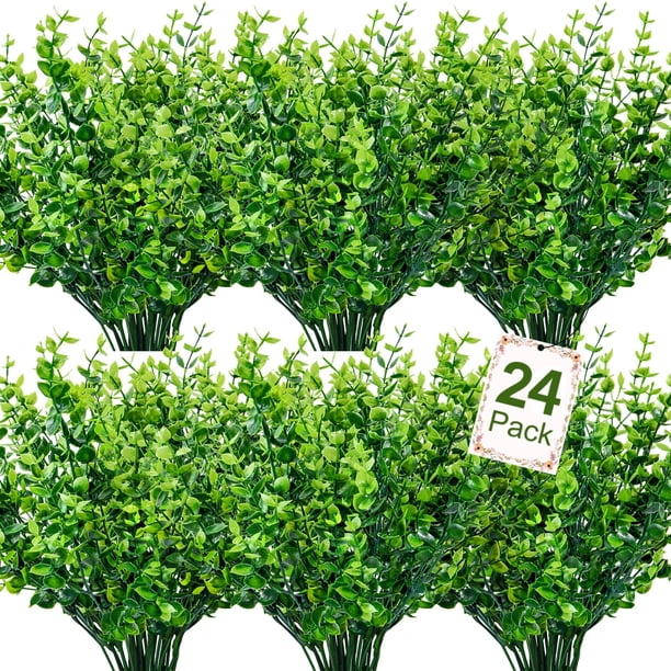 Tallos artificiales para vegetación, Ouddy Decor, 24 paquetes, resistentes a los rayos UV