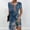 Blue, variant on Vivianyo HD Long Sleeve Dress for Women Women's Fashion Round-Neck Short Sleeved Printed Pullover Dress