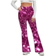 thumbnail image 2 of Gmdeguo Womens Casual Sparkly Sequin Pants High Waisted Wide Leg Palazzo Bell Bottom Dance Trousers Loose Pull On Comfy 70s Magic Glitter Disco Party Long Maxi Pants, 2 of 5