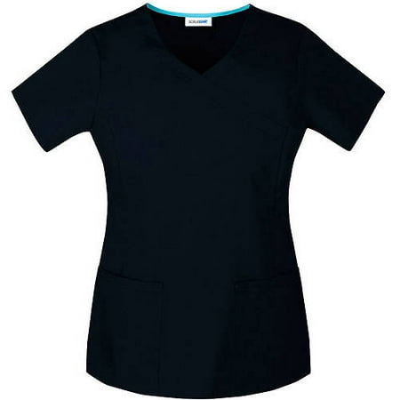 Scrubstar Women's Premium Collection Stretch Mock Wrap Scrub Top