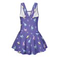 thumbnail image 5 of Tutolipy Pastel Easter Bunny Dinosaur Print Sleeveless Swim Dress for Girls, Cross Shoulder Strap Design Girls One Piece Swimsuits for Beach Pool Party Size 3-4 Years, 5 of 8