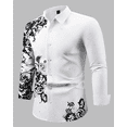 thumbnail image 2 of Camisa de hombre con estampado floral 3D de verano, camisa de manga larga con solapa, ropa de calle para exteriores, de manga larga, de un solo pecho, moda 5XL, 2 of 5