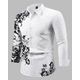 thumbnail image 2 of Camisa de hombre con estampado floral 3D de verano, camisa de manga larga con solapa, ropa de calle para exteriores, de manga larga, de un solo pecho, moda 5XL, 2 of 4