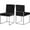 Black and Chrome, variant on Coastal Craftsman Modern, Contemporary Velvet Upholstered Dining Chair with Durable Metal Base, Set of 2, 18" W x 22" D x 32" H, Chic Dining Table Chairs