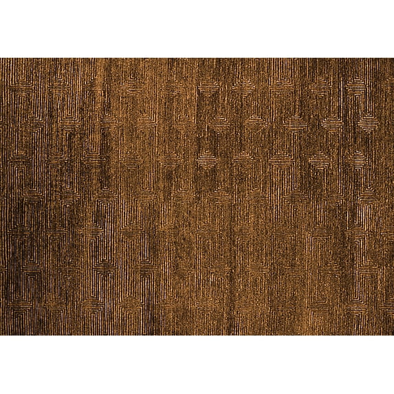Ahgly Company Indoor Rectangle Solid Orange Modern Area Rugs, 7' x 10'