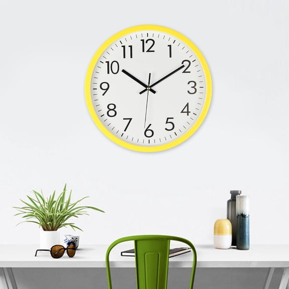 SEWCHICS Yellow Silent Wall Hanging Clock Vintage Design Decorative Timekeeping for Home